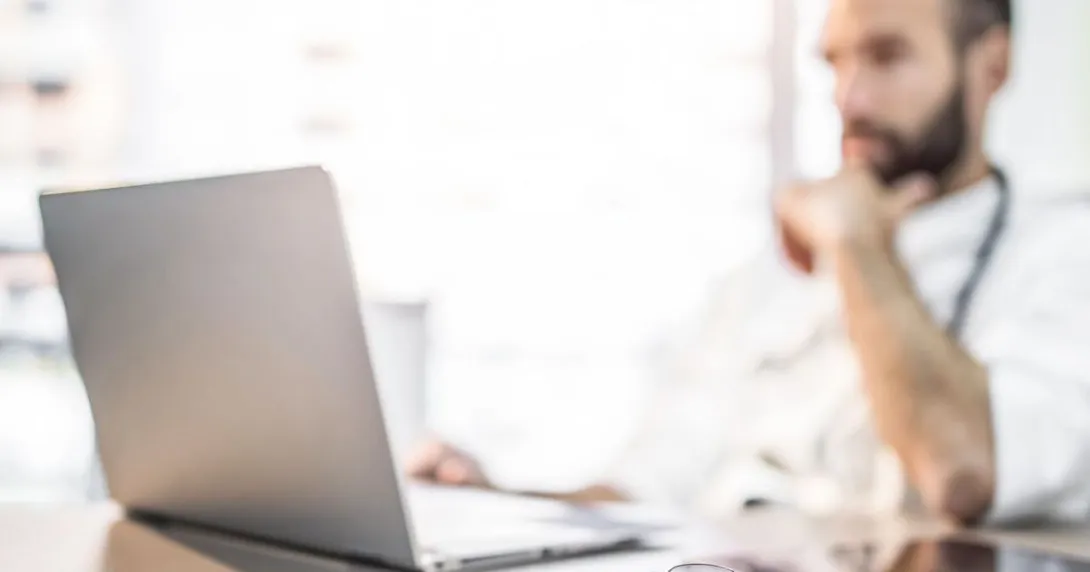   Healthcare provider on a computer
